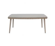 greemotion Esstischgruppe Mallorca, 13-teiliges Essgruppen-Set aus Polyethylengeflecht, ideal für 6 Personen, natürliches Polyrattan-Set für Drinnen und DrauÃen, Farbe: beige, Tisch ca. 180 x 100 x 75 cm, Stuhl ca. 63 x 61 x 81 cm