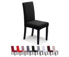 SaintderG® Stuhlhussen 6 Stück Elastische Moderne Beschützer Stuhlhussen, Hochzeit Partys Bankett Deko, bi-Elastic Spannbezug, sehr pflegeleicht und langlebig Universal(Schwarz, 6 Stück)