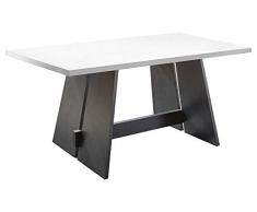 Unbekannt Esszimmertisch Wangentisch Design Schwarz Weiß 180x90 mit Schwarzstahl