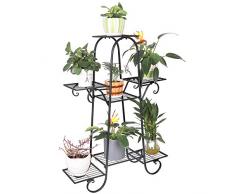 unho Blumenständer Blumentreppe mit 7 Ablagen Blumenregal Pflanzregal Metall, 66 x 22 x 102 cm