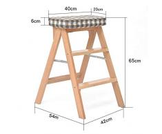 XQY Haushalts-Trittleiter, Fotografie Klapptrittleiter, Trittleiter Klapptrittleiter, 3 Stufen aus Holz für Erwachsene/Senioren, Essbank für Küche/Wohnzimmer, Multifunktionshocker mit abnehmbarem