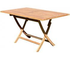 ASS XXL Teak Klapptisch Holztisch Gartentisch Garten Tisch 140x80cm JAV-Aves Holz Serie JAV von