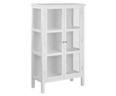 Dynamic24 Glas Vitrine 2 Türen Vitrinenschrank Standvitrine Glasvitrine Wohnzimmer Schrank