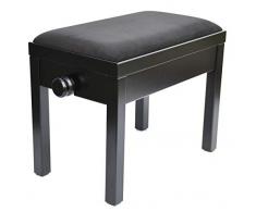 Bestseller! Neuer Preis nur bis Ende Oktober! Klavierbank KX Music, Holz in schwarz (matt) mit schwarzem Sitzbezug (Velours)), Modell: S.02.13.21