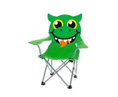 matrasa Campingstuhl für Kinder - Klappstuhl Strandstuhl Gartenstuhl Kinderstuhl - Drache (Grün)