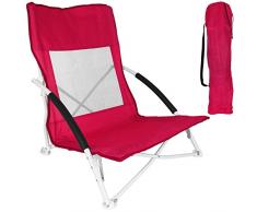 Koopman Angelstuhl - Gartenstuhl - Strandstuhl - Klappstuhl - Faltstuhl mit Farbauswahl (rot)