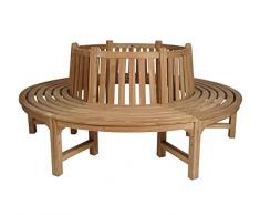 KMH®, 360° Baumbank (Kreis) mit Rückenlehne aus massivem Teakholz! (#102092)