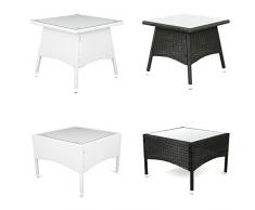 ESTEXO® Polyrattan - Beistelltisch, Tisch, Rattan, Teetisch, Gartentisch (58x58x42 cm, Weiß)