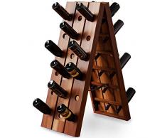 Deuba Weinregal Flaschenregal Holz Für 36 Flaschen Freistehend Klappbar Rüttelbrett Flaschenständer Weinständer Vintage