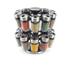 Cole & Mason Gewürzkarussel 20 Gewürzständer, Glas, Edelstahl, Kunststoff, 24 x 24 x 25 cm