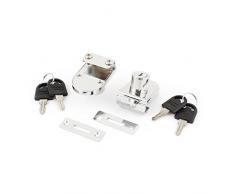 sourcing map 2 Stk. Kabinett Vitrinenschrank Vitrine Edelstahl Glastür Schloss Sperren de