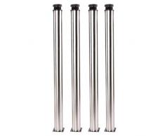 SUCL- Edelstahl Möbelfüße - Tee Couchtisch Stuhlstützfüße Tischbar Kabinett Fuß höhenverstellbar 15 mm Hardware-Zubehör (4 Stück, mit Befestigungsschrauben) Dauerhaft