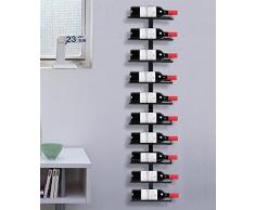 Yaheetech Weinregal Flaschenhalter Flaschenregal Aufbewahrungsregal für die Wand aus Metall 10 Flaschen, Schwarz