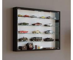 VCM Vitrine Sammelvitrine Wandvitrine Wand Schrank Regal Hängeregal Hängevitrine Holz Schwarz 60x80x10 cm Mandosa L