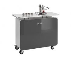 Theke Cool Bar Empfangstheke Bartisch Bartheke Kaffeetheke Büro Hausbar auf Rollen Tresen - MS-Schuon - Hochlanz Grafit