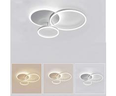 NINEZ Ring Design Decken Lampe Runde LED Aluminium Deckenleuchte Minimalistisch Fernbedienung Dimmbar Deckenbeleuchtung 3000-6000K Acryl Schirm Esszimmerleuchte Wohnzimmer-Lampe Schlafzimmer - Weiss