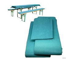 JEMIDI Bierbankgarnitur 3-teilig Bierbankauflage Bierbank Auflagen Bierzelt Bankauflage Bier Husse Garnitur Polster Auflagenset (Aqua für 70er Tischbreite)
