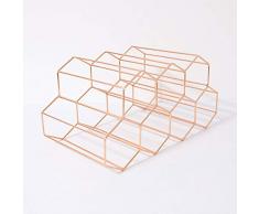 ruoyu Praktisches Metall Wein- und Flaschenregal Roségold – Weinregal für bis zu 9 Flaschen – freistehendes Regal für Weinflaschen oder andere Getränke Keine Montage erforderlich