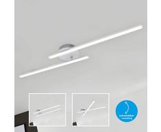 Briloner Leuchten LED Deckenleuchte, Deckenlampe 2-flammig, 1.400 Lumen, 3.000 Kelvin (warmweiß), 18 Watt, Aluminiumfarbig, 782x120x61mm (LxBxH)