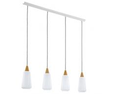 EGLO 93689 Pendelleuchte, Holz, E27, braun