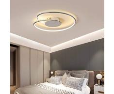 LED Ring Deckenleuchte Modern Deckenlampe Dimmbar Mit Fernbedienung Aluminium Wohnzimmer-Lampe, Deko Design Lampe Schlafzimmer Leuchte Deckenstrahler Esszimmerleuchte Deckebeleuchtung, Chrome 27W