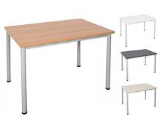 Schreibtisch in verschiedenen Größen und Farben graues Metallgestell Konferenztisch Besprechungstisch Arbeitstisch Universaltisch Bürotisch Verkaufstisch (B: 180 cm x T: 80 cm, Buche)