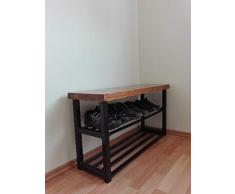 Schuhregal Schuhständer Schuhbank Schuhschrank Holzbank Organizer handgefertigte Flur Möbel Schuhablage Sitzbank Schuhtruhe (Länge 40-150 cm)