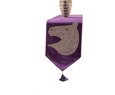 UICICI Tischdecke Einfache Präzision Velveteen Pferdekopf Heißes Bohren Rechteck Tisch Flagge Dekoration Tischdecke Für Familie Dekoration (Farbe : Lila, Size : 32 * 200CM)
