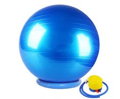 CHANG JIAER Gymnastikball mit Stabilität Basis/Pump 65cm Eignung-Kugel Flexible Sitz verbessert die Balance Kernkraft Posture Ball Chair Secure Anti-Burst-rutschfest-Kugel,Blau