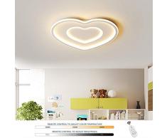 HIL LED Deckenleuchte Ultradünnes Weiß Einfaches Modernes Herzförmiges Design Dimmbar Mit Fernbedienung Metall Acryl Fernbedienung Kinderzimmer Lampe Schlafzimmer Lampe Wohnzimmer,52 * 42 * 4.5cm/37w