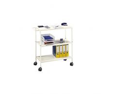 EUROKRAFT Servier-Tischwagen - 3 Ladeflächen 795 x 400 mm - Tragfähigkeit 100 kg - Beistellwagen Laborwagen Rolltisch Servierwagen Tisch Tischwagen Wagen Wägen Rolltische