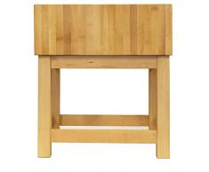 Moebelwerte Fleischer HACK- UND SCHNEIDETISCH AUS STIRNHOLZ FSC® BUCHE GEÖLT - 80x60x30 cm + Gestell - BEREITS MONTIERT
