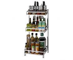 WJFQ Abtropfgestell Geschirrtrockner Geschirrständer Spice Rack, Kitchen Shelf Packet Organizer Küchenutensilien und Schneidebretthalter for Kräuterregale, for Dose, 3 Ebenen, freistehend (Size : C)