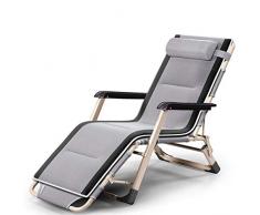GMZDYTY Gray Deck Chair, Bürostuhl Für Mittagspause Klappbett Tragbarer Klappstrandstuhl 180 ° Liegend Halbautomatischer Klappstuhl