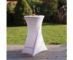 Partytisch mit Husse Bistrotisch Stehtisch Klapptisch Biertisch weiß Ø 60cm / Höhe ca.110 cm klappbar Baumarktplus wetterfest