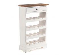 DESIGN DELIGHTS rustikales WEINREGAL Cortez 85 | 85x55cm(HxB) Massivholz | Flaschenregal, Weinflaschenregal aus Holz, Getränkeregal mit Schublade | Farbe: 06 weiß-Landhaus