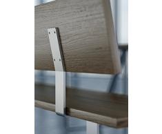 Gedotec Rückenlehne Metall Rückenlehnen-Halterung für Sitz-Bank & Betten | Halterung zum Anschrauben | Edelstahl matt gebürstet | Profil 60 x 8 mm | 1 Stück