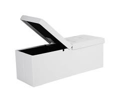 SONGMICS Faltbarer Sitzhocker, Sitzbank mit 120 L Stauraum, bis 300 kg belastbar, Kunstleder, LSF75WT