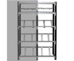 Getränkekistenregal für 3 Kisten plus Ablagen für Weinflaschen - für Wandmontage geeignet (Anbauregal)