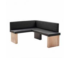 Pharao24 Polstereckbank in Schwarz Sonoma Eiche