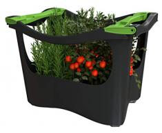 U-greeny Pflanzbox Hochbeet Gemüsebeet Anzuchttopf Pflanzregal für Balkon, Garten und Terrasse, integriertes Wasserablaufsystem, wetterfest, Anthrazit