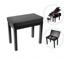 Neewer Klavier Bank Hocker Keyboard Bank-Gepolstertes Kissen Komfort mit Musikaufbewahrung, Eisenbeine für Keyboard, Schminktisch Musikbücher usw. 20,8x11,8x19 Zoll (Schwarz)