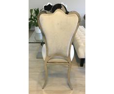 Rubin Barock Esstischstuhl Esszimmerstuhl Essstuhl Esszimmer Stuhl Edelstahl Samtbeige