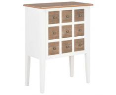 N / A vidaXL Sideboard Mit 9 Schubladen, Vitrinenschrank Küchenschrank Esszimmerschrank, Massivholz für Wohnzimmer, Schlafzimmer, Flur, Bad 54 x 30 x 80 cm