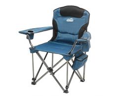 Qeedo Camping-Stuhl XXL Johnny Jumbo bis 250 kg, Klappstuhl mit Getränkehalter, Festivalstuhl - blau