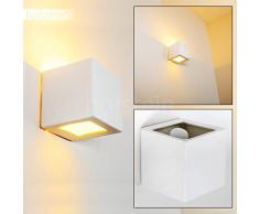 Wandspot Noto in Weiß - Wandstrahler aus Gips Keramik - Keramikwürfel bemalbar - Wand Lampe mit indirektem Licht - Küchen Wandleuchte - Designer Leuchte