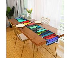 Generies Indoor Outdoor Tischläufer Mosaik Blau Designs Blumen Blumen Rot Nachttischläufer Kinder Party Tischläufer Für Büro Küche Essen Hochzeitsfeier Home Couchtisch Dekor