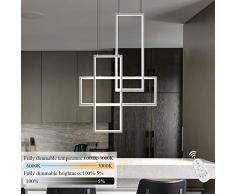 GBLY LED Pendelleuchte Dimmbar 3-flammig Esszimmerlampe 74W Geometrisch Weiß Hängelleuchte 150cm Höhenverstellbar Kronleuchter mit Fernbedienung für Esszimmer, Küche, Wohnzimmer, Schlafzimmer, Büro