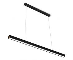 LED Pendelleuchte Schwarz Höehenverstellbar, Modern Design 46W Pendellampe Schwarz Hängelampe, Hängeleuchte, Esszimmerlampe, Esstischlampe 3000K Warmweiß für Büro Esszimmer Schlafzimmer
