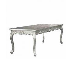 Casa Padrino Barock Esstisch Silber 180cm - Esszimmer Tisch